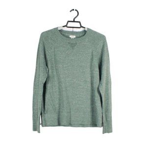 LL Bean Sea Green Organic Cotton Slub Crewneck Pullover Sweatshirt Small